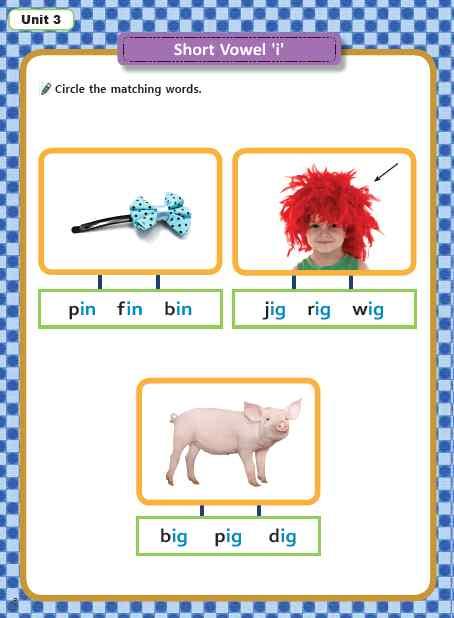 What is the first picture? Yes, it's a pin. Pin starts with /p/. Can you find the correct word? Let's circle the correct word.