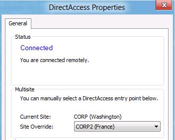 DirectAccess Media Manager 닫기위하여 OK 를클릭합니다. CLIENT1 의모든 IE 를닫습니다. Washington (http://app1.corp.contoso.com) 및 France (http://2- app1.corp2.