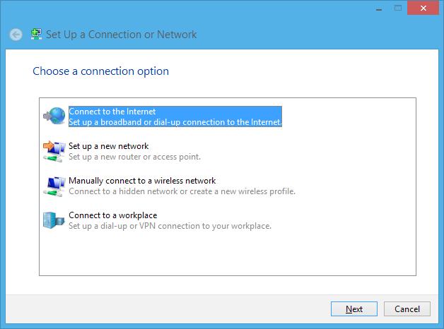 7. Network and Sharing Center ( 네트워크및공유센터 ) 창으로돌아간다음 Set up a new connection or network (