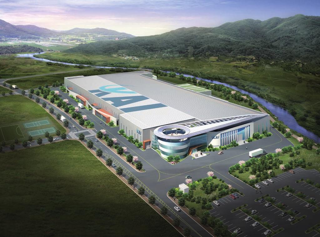 00 m2 B1F, 2F 공장 2F, 설계연구동 6F, 기타시설 6 개동 SC, RC RC, Steel KAI WBP Plant located on a rectangular site designed along the production line,