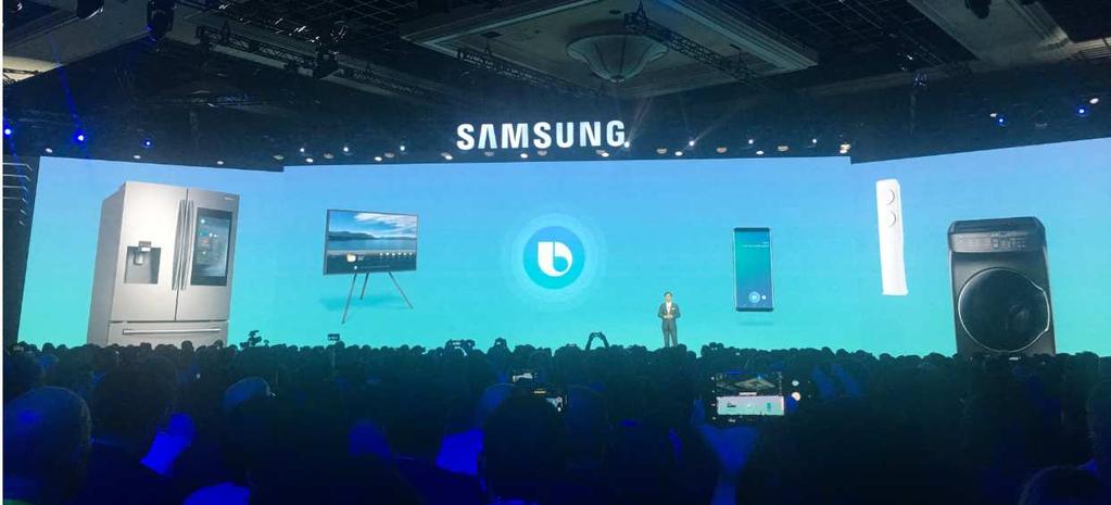 삼성전자의독자적인공지능플랫폼인 빅스비 (Bixby) 역시스마트폰에서 TV, 가전, 전장등으로적용범위를확대한다.