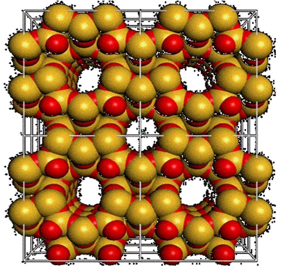 Adsorbent l 기체분리 : Zeolite ( 다양한흡착제중예 ) - 알루미노실리케이트광물. 결정구조는 4 면체구조 중심의실리콘원자는그주위에 4 개의산소원자를갖고있고, 2 차구조의배열은 제올라이트의직교결정구조를이룸. 직교결정구조는독특한흡착특성을제공. -4 면체구조에서 Si 원자는 Al 이온으로대치가능.