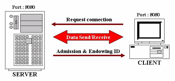 Fig. 2-1 Server/Client Structure of the developed