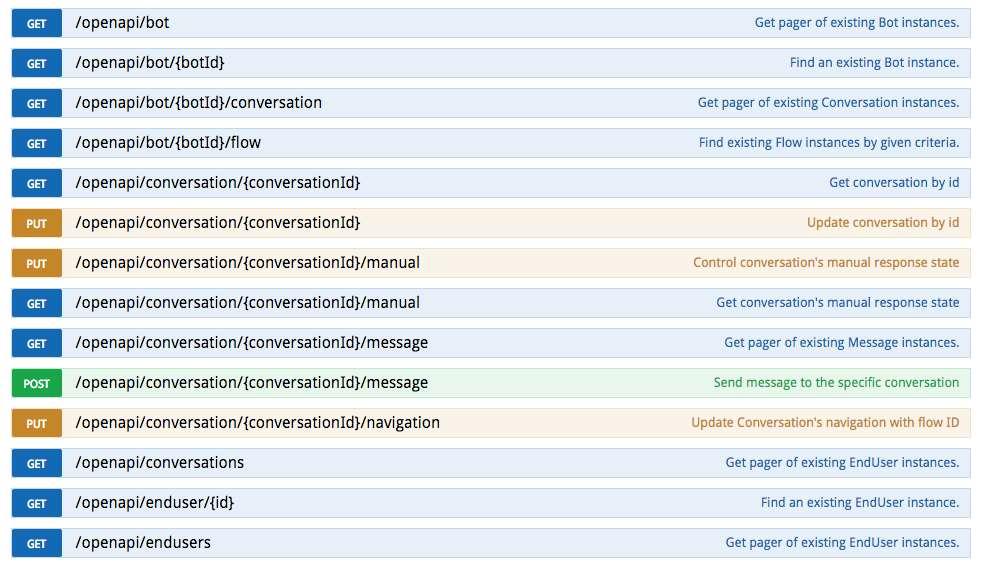 채팅센터개발용 API 고객사가원하는기능과 UI