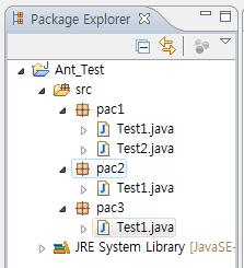 Ant Example Pac 1,2,3 을 compile 후 jar 로묶고 zip 으로압축 <target name="pac1_2" depends="compile" description="pac1 and pac2 packaging"> <mkdir dir="${dist}"/> <jar jarfile="${dist}/pac1_2.${dstamp}.