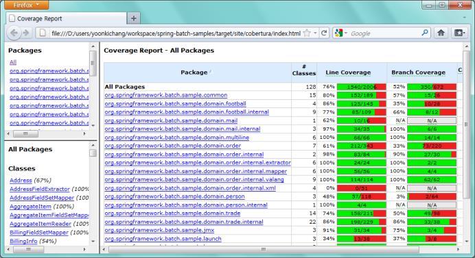 코드커버리지도구를이용해서단위테스트가전체어플리케이션의어느부분까지적용되었는지지속적으로확인하기