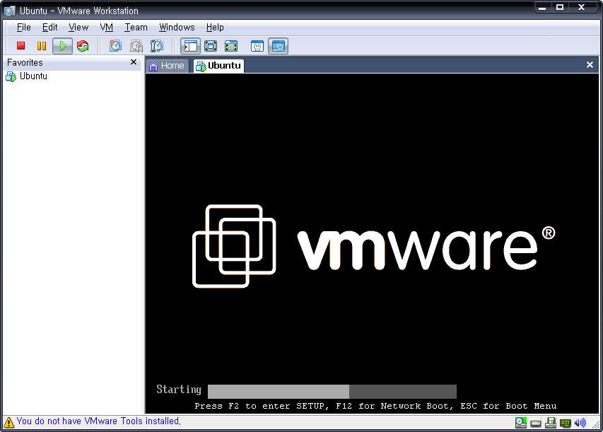 이제모든설정이끝났다. Start this virtual machine 을선택하여 VMware 를시작하도록한 다.