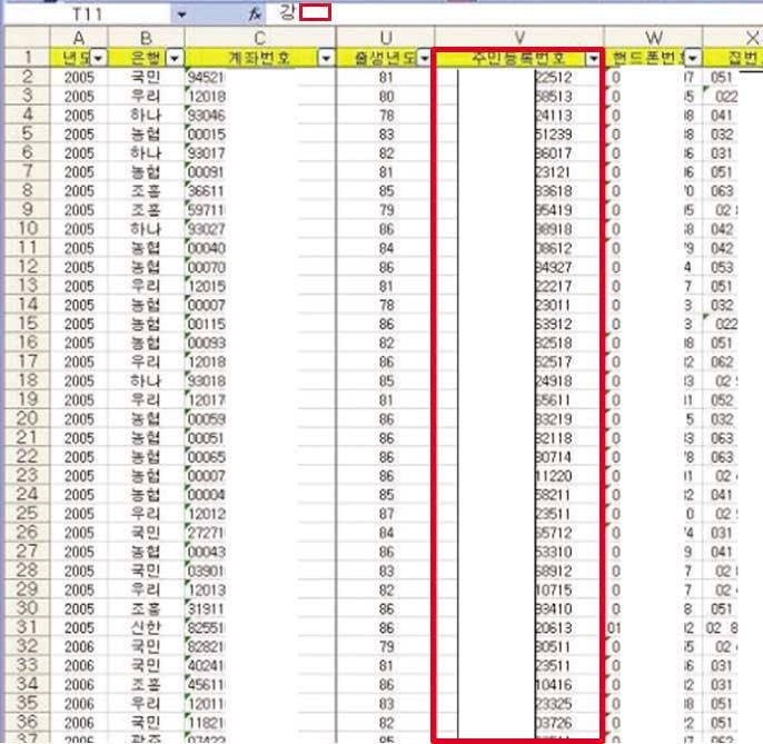 첨부파일을열었을때에는개인정보가확인되지않지만, 엑셀파일내의메모에개인정보가포함되어발생하는개인정보노출사고유형입니다.