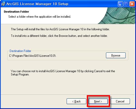 4) License Manager 10 설치경로를지정합니다. 5) 설치완료후 License Manger 가실행이됩니다. Windows: License Server Administrator 가자동으로실행.