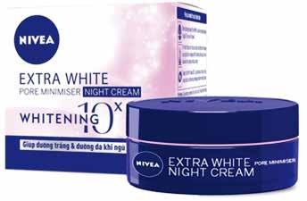 Minimiser Day Cream SPF30 (2) 유형 : 모공케어와수분공급에탁월한화이트닝크림으로자외선차단기능을함유 (3) 용량 : 50ml (4) 가격 : 119,000 VND (1) 명칭 : Nivea Extra White Pore Minimiser Night Cream SPF30 (2) 유형 :