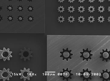 그림 14. Micro lens (PAL/KETI). 그림 16. Micro Gear(PAL/ETRI). 그림 15. Turbin blade (EPFL).