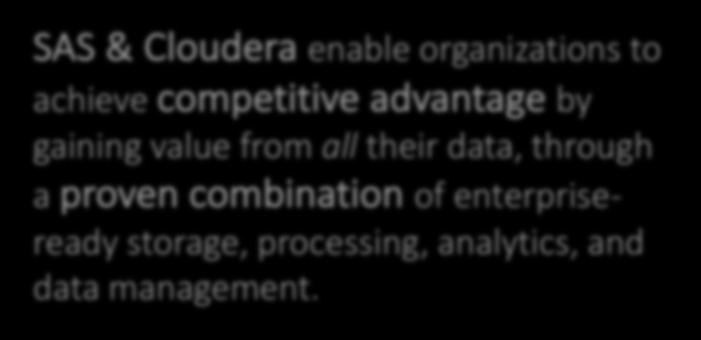 advantage by gaining value from all their data, through a proven combination of enterpriseready