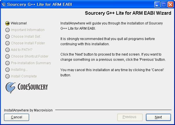 그림 27 CodeSourcery G++ Lite : Windows Installer