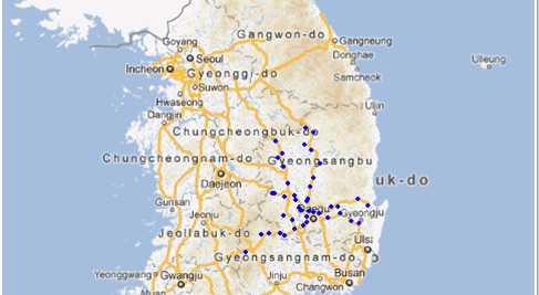 animation 패키지 R Visualization l R Graph 결과를 animation 으로생성 # animation 으로생성 savehtml({ for(map.i in 1:length(unique.name)) { mymap <- GetMap(center = map.