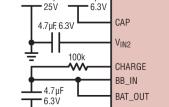 5. 해외탐방 4Linear Technology Corporation 수확한에너지로배터리를충전하는원리 배터리로충전하려면회로가필요하다. 충전은 Vin 혹은 Charge pin 에연결된저항을통해이뤄진다. Charge 와 Vin2 사이의스위치는 converter 가 sleep mode # 에들어갔을때만켜진다.