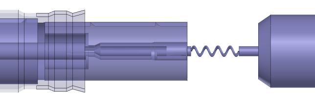 자동차통신을위한광대역커넥터특성연구 (a) 조립모델 (b) 단면도 [ 그림 3] 나선형구조의파크라커넥터모델 [Fig.