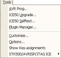 AVR Tools 9. AVR Tools AVR Studio 에서는기본적으로 Atmel 에서 AVR 용으로나온모든에뮬레이터와스타터킷, ISP 를지원한다.