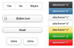 Button 6. UX Component 버튼은핵심적인위젯으로서여러플러그인에서광범위하게사용된다. Anchor 링크에 data-role="button" 속성을추가하면전자정부모바일표준프레임워크에서제공하는버튼의스타일을적용할수있다.