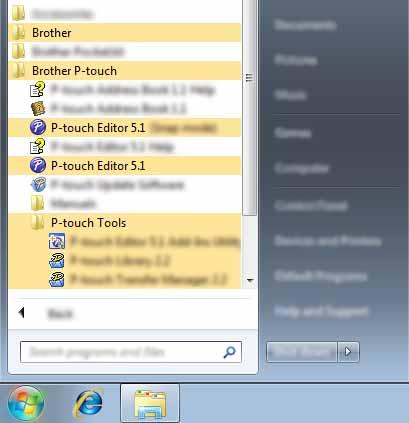 3 P-touch Editor 사용방법 3 아래에명시된컴퓨터운영체제에맞는절차를참조하십시오. 스크린샷에서 XX-XXXX 는 P-touch 모델번호를나타냅니다. 최신드라이버및소프트웨어를다운로드하려면 Brother Solutions Center 를방문하십시오. http://solutions.brother.