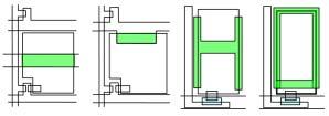 3. Thin Film Transistor (TFT) Array Design (a) (b) (c) (d) 그림 2-4-2. Storage 평면구성도예 2-5. Resolution TFT 에서는일정한해상도에맞추어구동이된다. 해상도에따라 Gate 와 Data Line 수가결정되고그에따라 Pixel 구가결정된다.