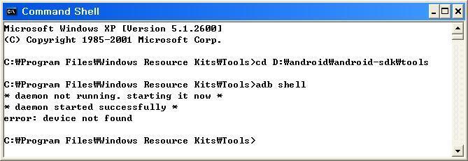 8 adb 실습 [ 실습 12-1] (1) 윈도우의명령창 command shell 을띄운다.