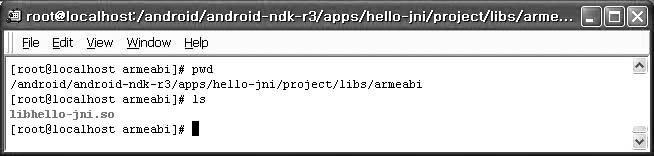 14.3 NDK 기초실습 18 [ 실습 14-4] hellojni 애플리케이션 (3) cd /armeabi; ls ls 명령으로