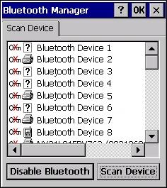 4-4 MC21XX 시리즈사용설명서 Microsoft Bluetooth 스택사용 다음절에서는 Microsoft Bluetooth 스택사용방법을설명합니다. 전력모드 Bluetooth 무선은표준모드와저전력모드간에자동으로전환됩니다. 데이터전송이필요하면무선이표준모드로전환됩니다. 활동이없는경우무선은저전력모드로전환됩니다.