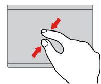 자세한제스처는 ThinkPad 포인팅장치의도움말정보시스템을참고하십시오. 참고 : 손가락을두개이상사용할경우에는손가락위치가서로약간떨어져있어야합니다.