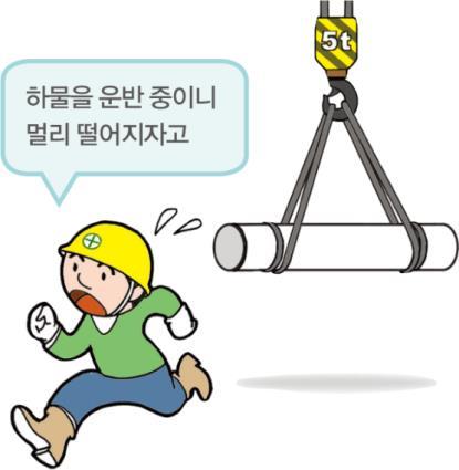 운반중에떨어질우려는없는지확인 줄걸이용구의걸림상태, 들어올릴물건이나용구의보호상태를확인