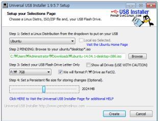 (3) CentOS-7 USB 부팅방법 3) Universal USB Installer 프로그램실행 0) 16GB 이상 USB 준비 1) Ubuntu 선택 2) 다운받은우분투 iso 파일경로지정 3)