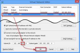 상단의탭으로분리된 VMware Workstation 환경 45 46 < 실습 5> VMnet8 의 IP 주소설정