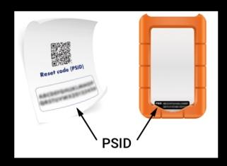 ) 부속품이더이상없는경우하드드라이브를감싸고있는보호범퍼에붙은스티커에서 PSID 를확인할수있습니다. 6. CONTINUE( 계속 ) 를클릭합니다.