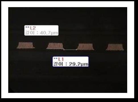 LINE/SPACE=35/35um 원자재 Cu 3 μm ±