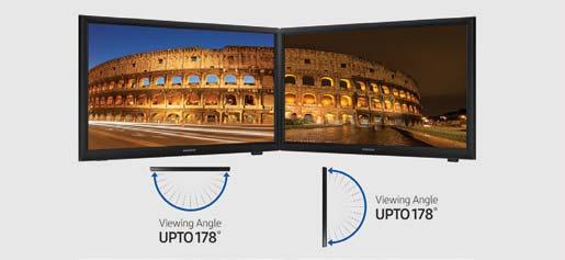 상하좌우에서도또렷하게보이는 178 광시야각 상하좌우 178 의넓은시야각을통해,