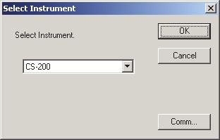 CS-2000, CS-100A 또는 CS-1000 이선택되면 Comm 버튼을누릅니다. Serial Port Settings 대화상자가나타납니다.