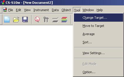 5. 메뉴바에서 Tool - Change Target 을선택합니다.