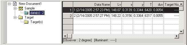 Sample - data(s) 문서파일에있는모든샘플데이터중이폴더에포함된데이터가목록으로표시됩니다.