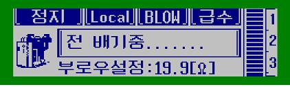 3 부로우밸브가동작중일때 "BLOW" 가점멸표시한다 4 급수펌프가동작중일때 " 급수 가점멸표시한다 5 FAN