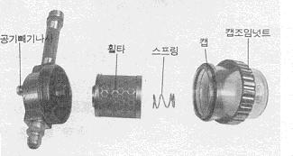 < 중유용오일스트레너 > ( 경유용 ) 1) 캡조임넛트를풀어캡을떼어내어주십시오. 2) 휠타를빼어내어깨끗이씻어주십시오.