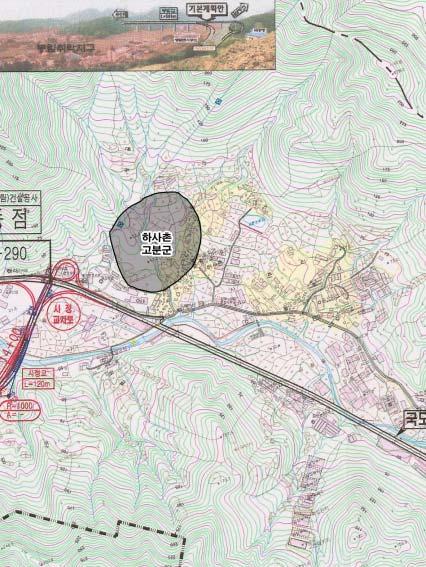 지도 6) 하사촌고분군분포도