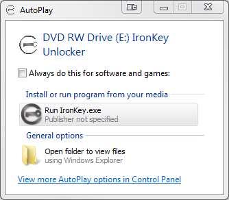 Windows 에서 AutoPlay 가실행되지않을경우, CD-ROM 파티션을검색하여 ( 그림 2.3) 수동으로 IronKey 프로그램을실행할수있습니다.