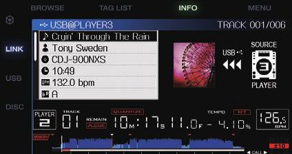 현재로드된트랙의세부사항표시하기 현재로드된트랙의세부사항을확인하실수있습니다. 1 2 3 4 1 트랙의세부사항 DJ 플레이어에로드된트랙의세부사항이여기에표시됩니다. 2 미디어 / 플레이어수트랙정보가저장된장소가여기에표시됩니다. 3 재킷사진및커멘트 재킷사진및 DJ 플레이어에로드된트랙에관한커멘트가여기에표시됩니다.