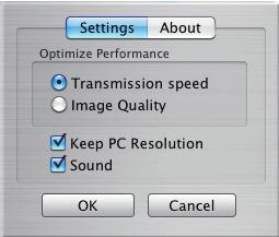 프리젠테이션도구 USB 표시 (Mac 컴퓨터 ) ( 계속 ) 옵션창플로팅메뉴에서옵션버튼을클릭하면옵션창이표시됩니다. Optimize Performance ( 성능최적화 ) LiveViewer Lite for USB 가 JPEG 데이터의스크린샷을캡처하여프로젝터에전송합니다.