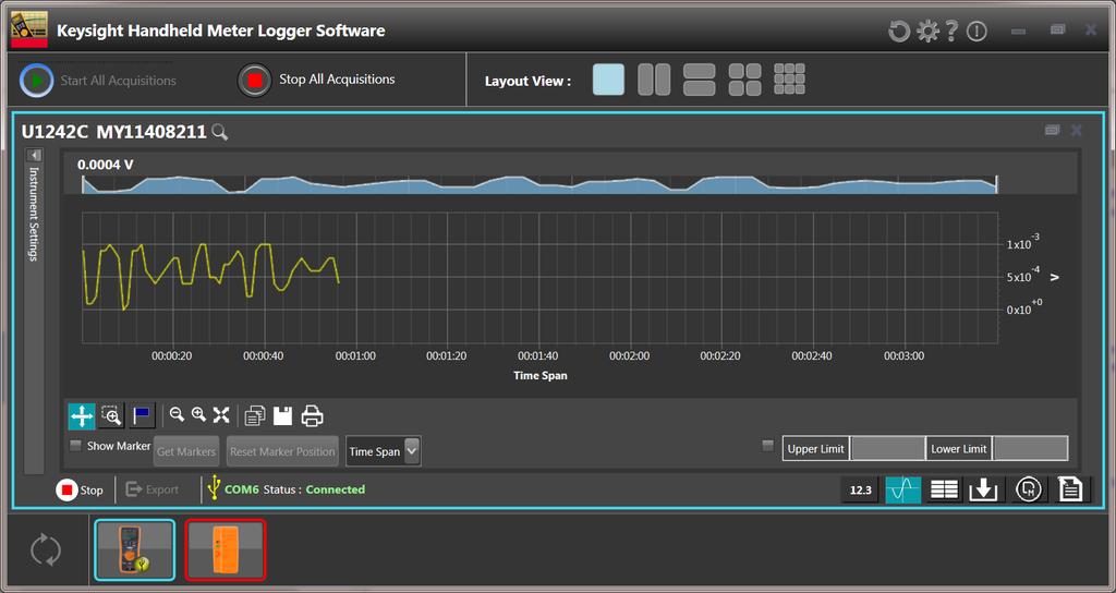 소개 1 휴대용미터로거소프트웨어사용 IR 통신링크및 Keysight 휴대용미터로거소프트웨어를사용하면원격에서멀티미터를제어하고데이터기록작업을수행하며멀티미터의저장내용을 PC 로전송할수있습니다.