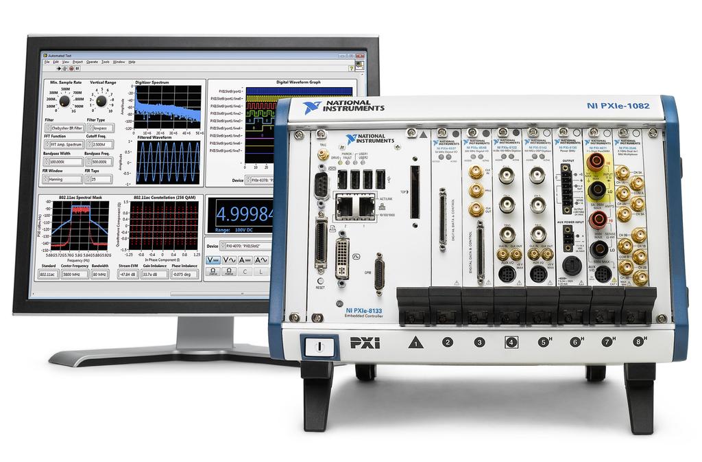 소프트웨어로정의하는테스트시스템 NI 소프트웨어로정의하는아키텍처기반의소프트웨어는자체적으로호스트 PC 에상주하기때문에사용자정의측정을구현할수있습니다. 또한, 분석알고리즘은리얼타임연산과성능향상을위해 FPGA 에배포할수있습니다.