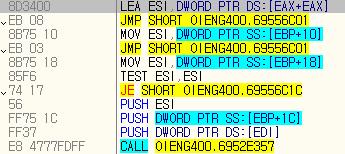 필드부분이 EAX 에저장되는것을알수가있 다. 또한해당코드는 ESI 에두배의값으로저장된다.