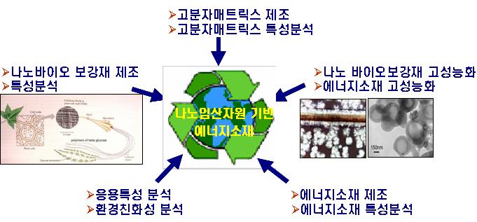 나노소재및복합재료제조, 특성분석및응용분야기초자료확보 임산자원기반나노소재및복합재료의에너지소재응용연구기획 기획대상기술의특성 임산자원으로부터지름 <100 nm의나노셀룰로오즈섬유제조및이를이용한에너지소재 임산자원 (BT) 에서나노소재 (NT) 의효율적제조기술 나노소재특성분석및이를이용한에너지소재 (ET) 제안하는융합기술의중요성 창조적인 BT/NT/ET