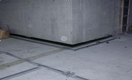 지수층층간방화위시공 - 기포방통타설전, 내부경량벽체시공후
