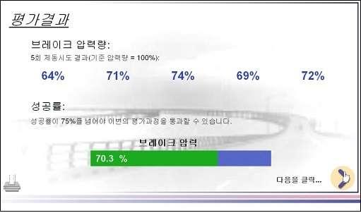 " - 가속기압력 5회반복시도 < 브레이크압력측정 >