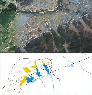 단층면상에서관찰되는단층조선은거의수평으로주향이동운동의존재를지시한다.